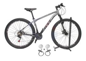 Bicicleta Aro 29 Gti Roma 21v Freio a Disco Hidráulico Alumínio Garfo Suspensão - Cinza/Preto Bicicleta Aro 29 Gti Roma 21v Freio a Disco Hidráulico Alumínio Garfo Suspensão - Cinza/Preto
