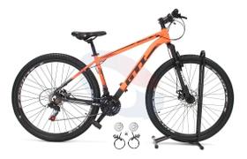 Bicicleta Aro 29 Gti Roma 21v Freio a Disco Hidráulico Alumínio Garfo Suspensão - Laranja/Preto Bicicleta Aro 29 Gti Roma 21v Freio a Disco Hidráulico Alumínio Garfo Suspensão - Laranja/Preto