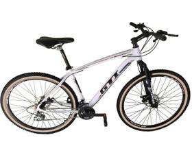 Bicicleta Aro 29 Gti Roma 21v Freio a Disco Hidráulico Alumínio Garfo Suspensão Pneu com Faixa Bege - Branco