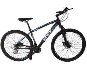 Bicicleta Aro 29 Gti Roma 24v Freio a Disco Garfo Com Suspensão Mtb 29 Alumínio - Preto/Azul