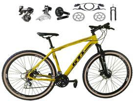Bicicleta aro 29 Gti Roma Altus 24V Freio a Disco Hidráulico Garfo com Trava - Amarelo Bicicleta aro 29 Gti Roma Altus 24V Freio a Disco Hidráulico Garfo com Trava - Amarelo