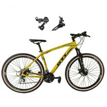 Bicicleta Aro 29 Gti Roma Alumínio 21v Câmbios Shimano Freio A Disco Com Pneu Faixa Bege - Amarelo Tam.19 Bicicleta Aro 29 Gti Roma Alumínio 21v Câmbios Shimano Freio A Disco Com Pneu Faixa Bege - Amarelo Tam.19