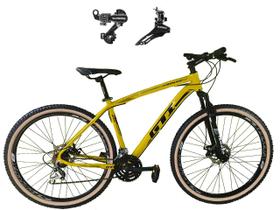 Bicicleta Aro 29 Gti Roma Alumínio 21v Câmbios Shimano Freio a Disco com Pneu Faixa Bege - Amarelo