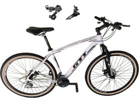 Bicicleta Aro 29 Gti Roma Alumínio 21v Câmbios Shimano Freio a Disco com Pneu Faixa Bege - Branco