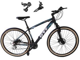Bicicleta Aro 29 Gti Roma Alumínio 21v Câmbios Shimano Freio a Disco com Pneu Faixa Bege - Preto/Azul Bicicleta Aro 29 Gti Roma Alumínio 21v Câmbios Shimano Freio a Disco com Pneu Faixa Bege - Preto/Azul