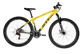 Bicicleta Aro 29 Gti Roma Alumínio 21v Freio a Disco Garfo Suspensão - Amarelo/Preto