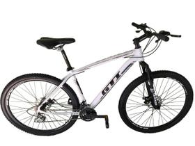 Bicicleta Aro 29 GTI Roma Alumínio 21v Freio a Disco Garfo Suspensão Mountain Bike - Branco - Tam. 17