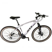 Bicicleta Aro 29 Gti Roma Alumínio 21v Freio A Disco Garfo Suspensão Pneu Faixa Bege - Branco Tam.17
