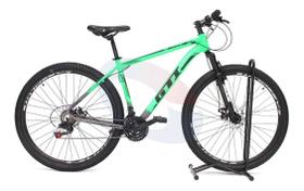 Bicicleta Aro 29 Gti Roma Alumínio 21v Freio a Disco Garfo Suspensão - Verde/Cinza