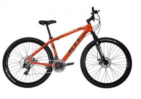 Bicicleta Aro 29 GTI Roma Alumínio 21v Freio a Disco Hidráulico Garfo Suspensão Mountain Bike - Laranja - Tam. 17
