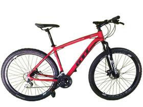 Bicicleta Aro 29 GTI Roma Alumínio 21v Freio a Disco Hidráulico Garfo Suspensão Mountain Bike - Vermelho - Tam. 19