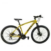 Bicicleta Aro 29 Gti Roma Alumínio 27v Freio Disco Mecânico Garfo Suspensão - Amarelo Tam.19 Bicicleta Aro 29 Gti Roma Alumínio 27v Freio Disco Mecânico Garfo Suspensão - Amarelo Tam.19