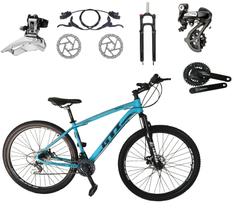 Bicicleta Aro 29 Gti Roma Câmbios Shimano Altus 24v K7 Alumínio Freios Hidráulicos Garfo Com Trava - Azul