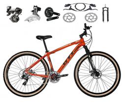 Bicicleta aro 29 Gti Roma Shimano Altus 24V Freio a Disco Hidráulico Garfo com Trava - Laranja