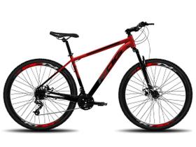Bicicleta Aro 29 Kog 18V 3X6 Freios a Disco Vermelho Degradê com Preto