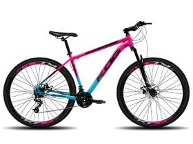 Bicicleta Aro 29 KOG 24v e Freios Hidráulicos Rosa e Azul