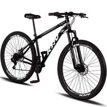 Bicicleta Aro 29 KRV Force Mtb Suspensao 21v Aço Carbono Freio Disco