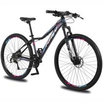 Bicicleta aro 29 KRW Alumínio 27 Vel Shimano Acera Freio Hidráulico Suspensão C/ Trava de ombro KR10