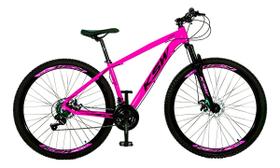 Bicicleta Aro 29 Ksw Alum 24v Câmbios Shimano Freio A Disco Rosa e Preto Tamanho 15