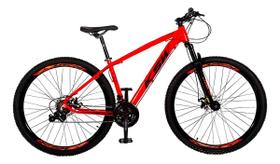 Bicicleta Aro 29 Ksw Alum 24v Câmbios Shimano Freio A Disco Vermelho e Preto Tamanho 21