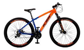 Bicicleta Aro 29 Ksw Alumínio 21 Vel Câmbios Shimano Laranja, Azul e Preto Tamanho 17
