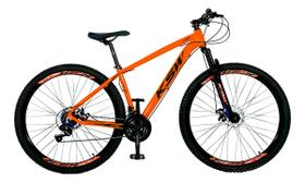 Bicicleta Aro 29 Ksw Alumínio 21 Vel Câmbios Shimano Laranja e Preto Tamanho 17