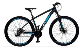 Bicicleta Aro 29 Ksw Alumínio 21 Vel Câmbios Shimano Preto e Azul Tamanho 21