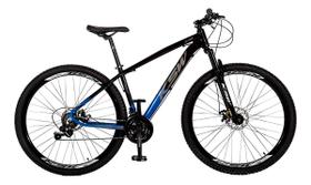 Bicicleta Aro 29 Ksw Alumínio 21 Vel Freio A Disco Preto, Azul e Prata Tamanho 15