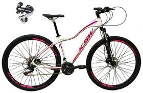 Bicicleta Aro 29 Ksw Mwza 24v Câmbio Shimano Acera K7 Garfo Trava Freio a Disco - Branco/Violeta