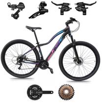 Bicicleta Aro 29 KSW MWZA Feminina 21 Velocidades Alumínio Freio Mecânico C/ Kit SHIMANO