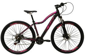 Bicicleta aro 29 Ksw Mwza Feminina 27v Freio Disco Hidráulico Garfo Trava Preto com Rosa Tam.15 Alumínio
