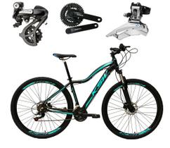 Bicicleta aro 29 Ksw Mwza Feminina Altus 24V Freio a Disco Hidráulico Garfo com Trava - Preto/Azul