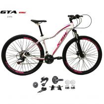Bicicleta Aro 29 Ksw Mwza Feminina Kit 2x9 Sunrun Disco K7 11/36 Pedivela 24/38d Com Trava - Branco/pink/violeta Tam.17