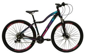 Bicicleta Aro 29 Ksw Mwza Feminina Shimano 24v K7 Freio a Disco Hidráulico Garfo Com Trava - Preto/Pink/Azul