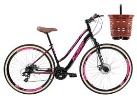 Bicicleta aro 29 KSW Sunny Retrô 21V Freio a Disco C/ Cesta