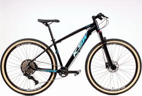 Bicicleta Aro 29 Ksw Xlt 12v Garfo com Trava K7 11/50 Freios Hidráulicos Kit 1x12 Pneu com Faixa Bege - Preto/Azul