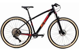 Bicicleta Aro 29 Ksw Xlt 12v Garfo com Trava K7 11/50 Freios Hidráulicos Kit 1x12 Pneu com Faixa Bege - Preto/Vermelho/Laranja