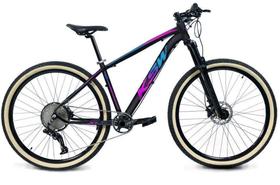Bicicleta Aro 29 Ksw Xlt 12v Garfo com Trava K7 11/50 Freios Hidráulicos Kit 1x12 - Preto/Pink/Azul Bicicleta Aro 29 Ksw Xlt 12v Garfo com Trava K7 11/50 Freios Hidráulicos Kit 1x12 - Preto/Pink/Azul