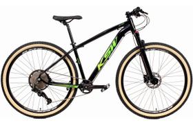 Bicicleta Aro 29 Ksw Xlt 12v Garfo com Trava K7 11/50 Freios Hidráulicos Kit 1x12 - Preto/Verde