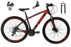 Bicicleta Aro 29 Ksw Xlt 24v Câmbio Shimano Acera K7 Garfo Trava Freio a Disco - Preto/Vermelho/Laranja Bicicleta Aro 29 Ksw Xlt 24v Câmbio Shimano Acera K7 Garfo Trava Freio a Disco - Preto/Vermelho/Laranja
