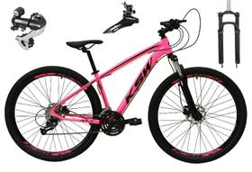 Bicicleta Aro 29 Ksw Xlt 24v Câmbio Tras. Shimano Acera K7 Garfo Trava Freio a Disco - Rosa Bicicleta Aro 29 Ksw Xlt 24v Câmbio Tras. Shimano Acera K7 Garfo Trava Freio a Disco - Rosa