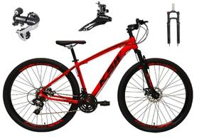 Bicicleta Aro 29 Ksw Xlt 24v Câmbio Tras. Shimano Acera K7 Garfo Trava Freio a Disco - Rosa
