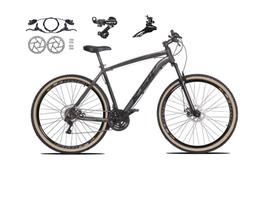 Bicicleta aro 29 Ksw Xlt 24v Câmbios Shimano Freios Hidráulicos Garfo com Suspensão Pneu Faixa Bege - Grafite