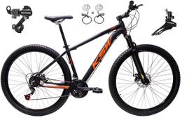 Bicicleta aro 29 Ksw Xlt 24v Câmbios Shimano Freios Hidráulicos Garfo com Suspensão - Preto/Laranja