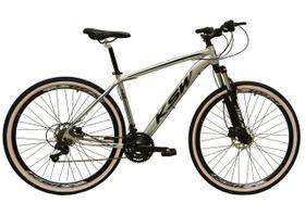 Bicicleta Aro 29 Ksw Xlt 24v Freio a Disco Garfo Com Suspensão Mtb 29 Alumínio Pneu com Faixa Bege - Prata