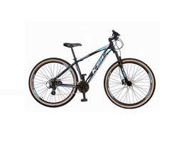 Bicicleta Aro 29 Ksw Xlt 24v Freio a Disco Garfo Com Suspensão Mtb 29 Alumínio Pneu com Faixa Bege - Preto/Azul