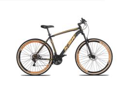 Bicicleta Aro 29 Ksw Xlt 24v Freio a Disco Garfo Com Suspensão Mtb 29 Alumínio Pneu com Faixa Bege - Preto/Laranja
