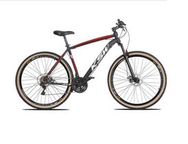 Bicicleta Aro 29 Ksw Xlt 24v Freio a Disco Garfo Com Suspensão Mtb 29 Alumínio Pneu com Faixa Bege - Preto/Vermelho/Branco