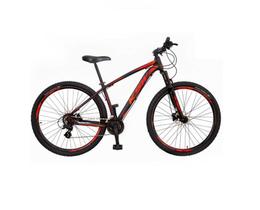 Bicicleta Aro 29 Ksw Xlt 24v Freio a Disco Garfo Com Suspensão Mtb 29 Alumínio - Preto/Vermelho/Laranja