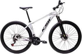 Bicicleta Aro 29 Ksw Xlt 24v Freio A Disco Suspensão Mountain Bike Alumínio - Branco/Preto Bicicleta Aro 29 Ksw Xlt 24v Freio A Disco Suspensão Mountain Bike Alumínio - Branco/Preto